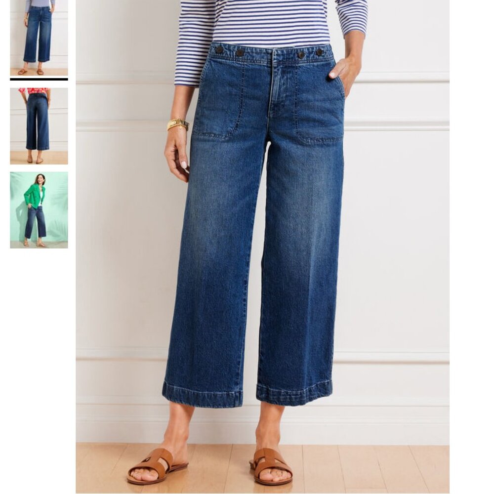 Wide Leg Crop Jeans, size 6